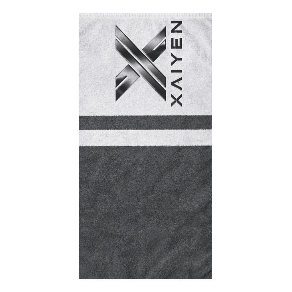 XAIYEN Premium Mink-Cotton Beach & Pool Towel- Charcoal Stripe