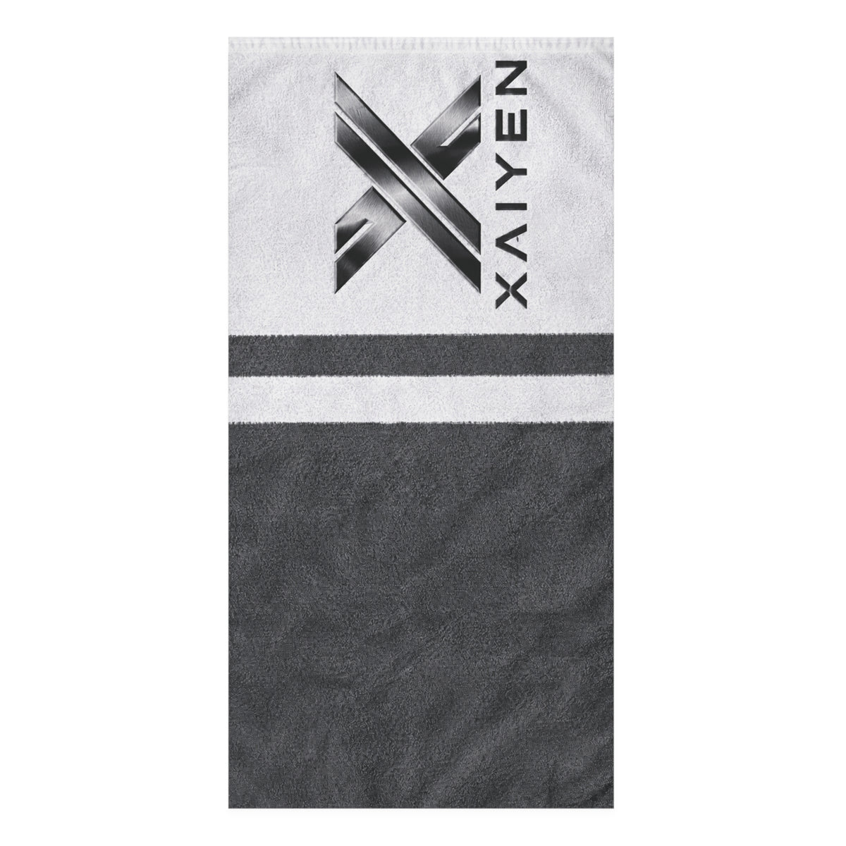 XAIYEN Premium Mink-Cotton Beach & Pool Towel- Charcoal Stripe