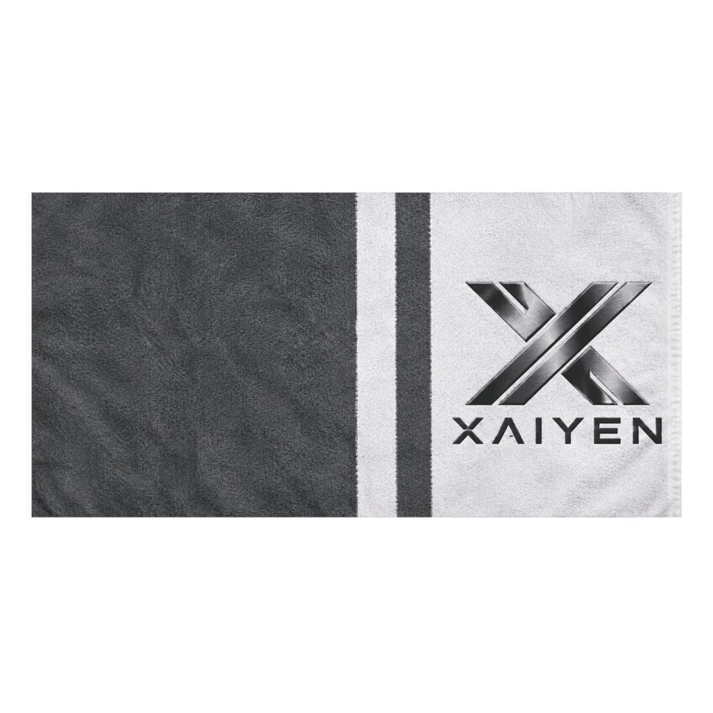 XAIYEN Premium Mink-Cotton Beach & Pool Towel- Charcoal Stripe