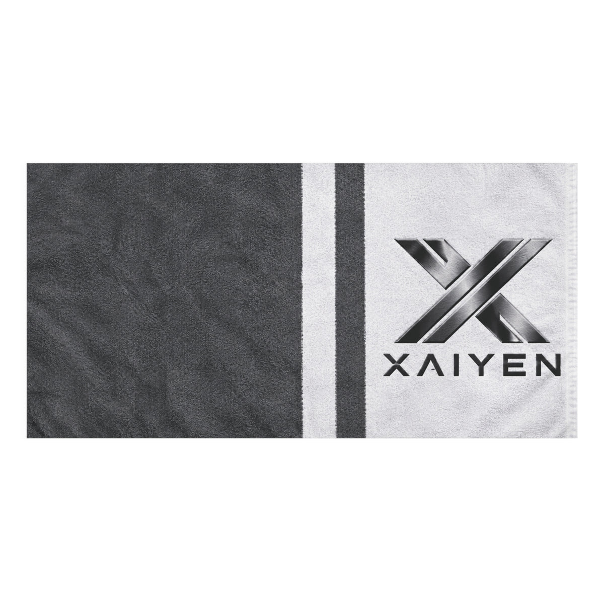 XAIYEN Premium Mink-Cotton Beach & Pool Towel- Charcoal Stripe