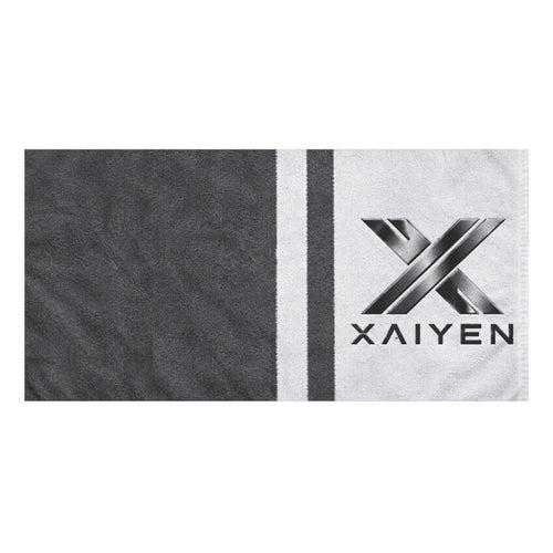 XAIYEN Premium Mink-Cotton Beach & Pool Towel- Charcoal Stripe