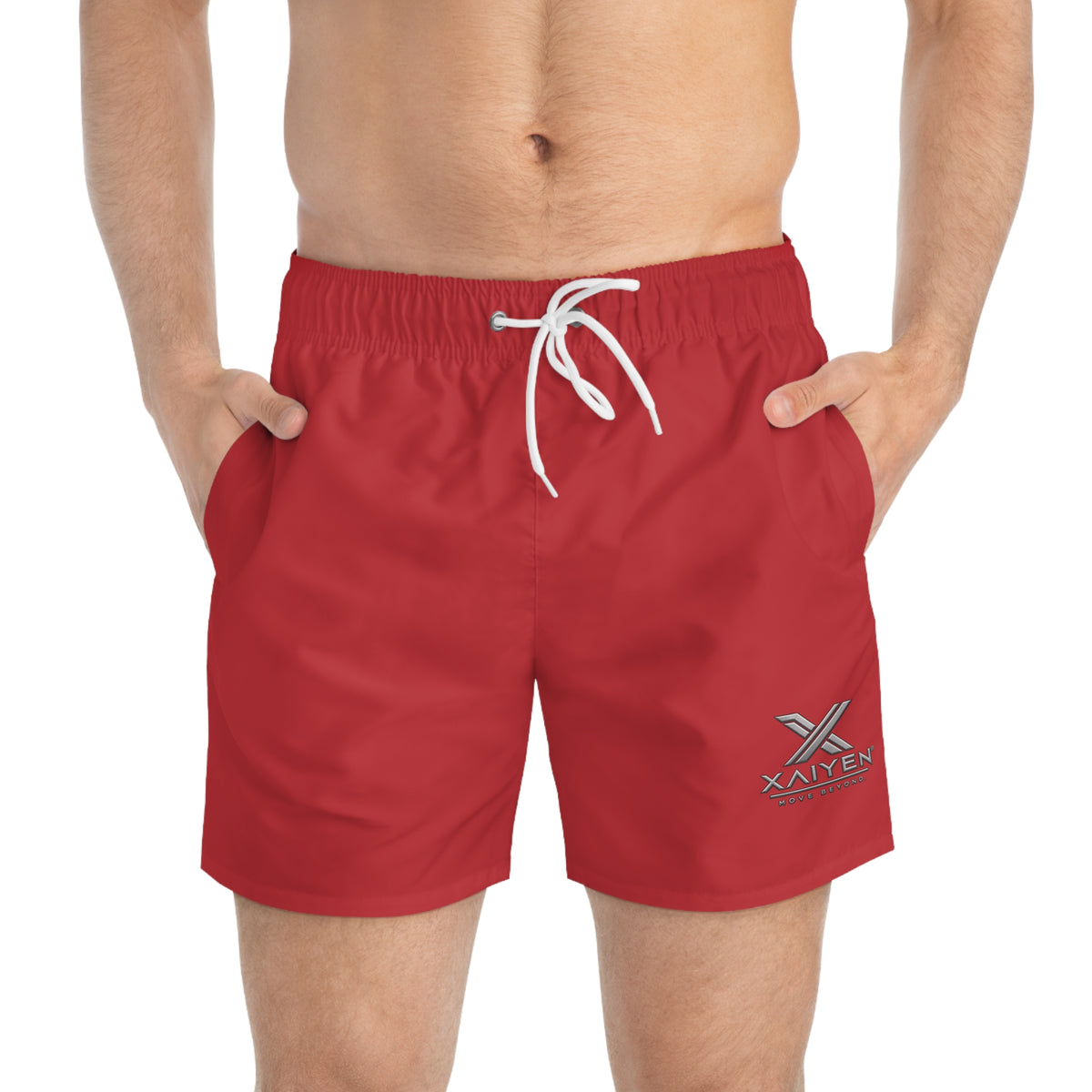 XAIYEN Signature Swim Trunks – Red