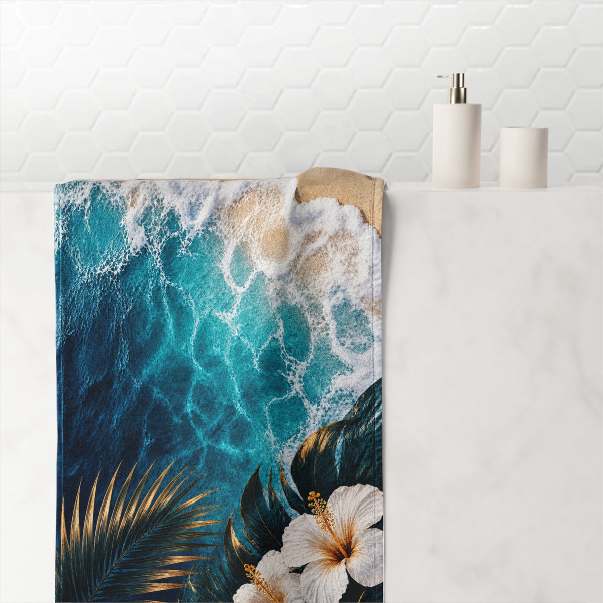XAIYEN Premium Mink-Cotton Beach & Pool Towel – Caribbean Shore