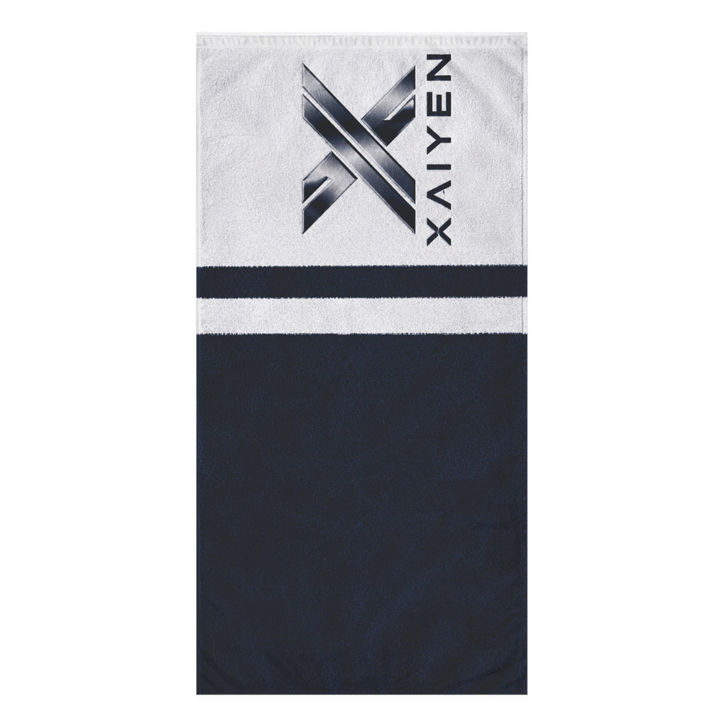 XAIYEN Premium Mink-Cotton Beach & Pool Towel-Navy Stripe