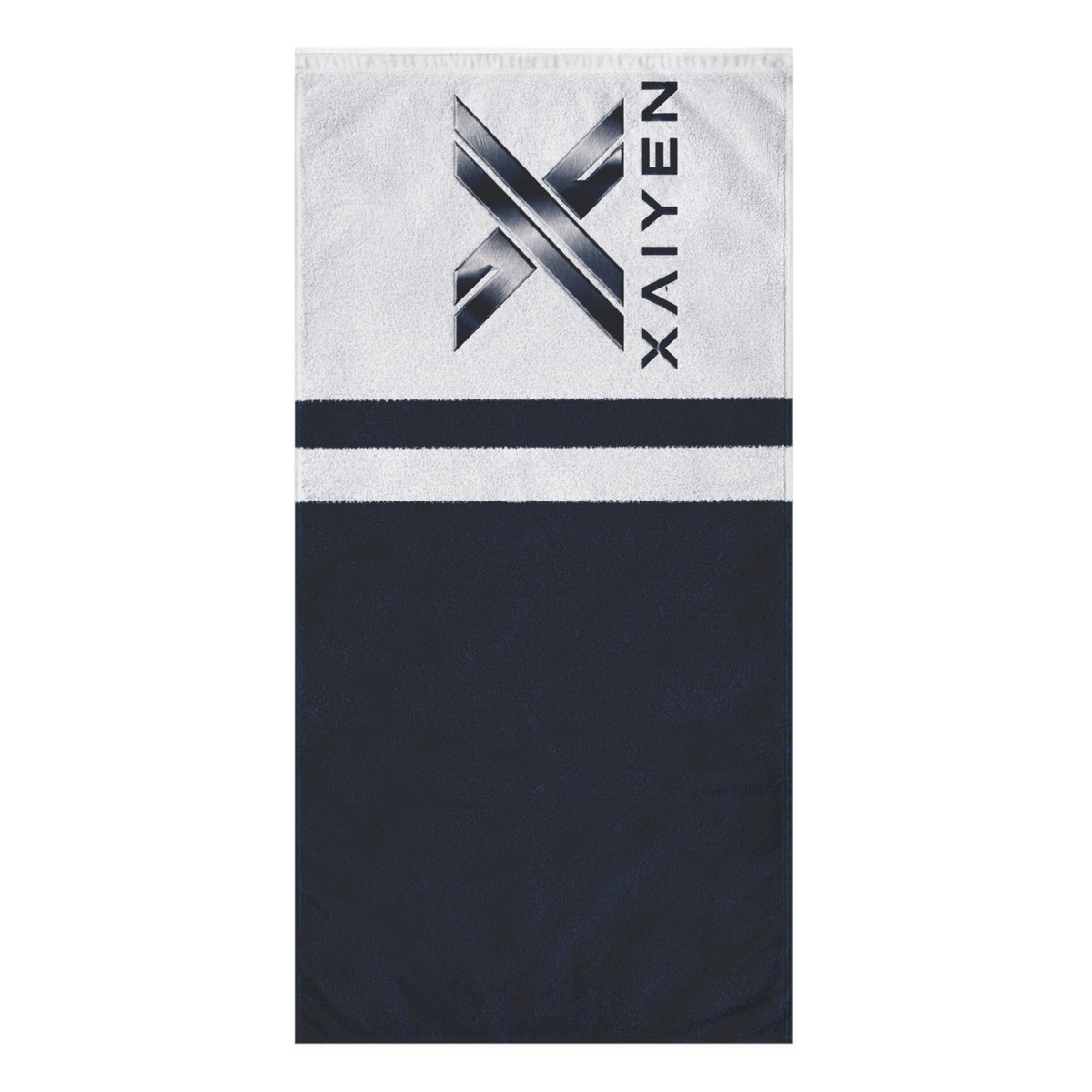 XAIYEN Premium Mink-Cotton Beach & Pool Towel-Navy Stripe