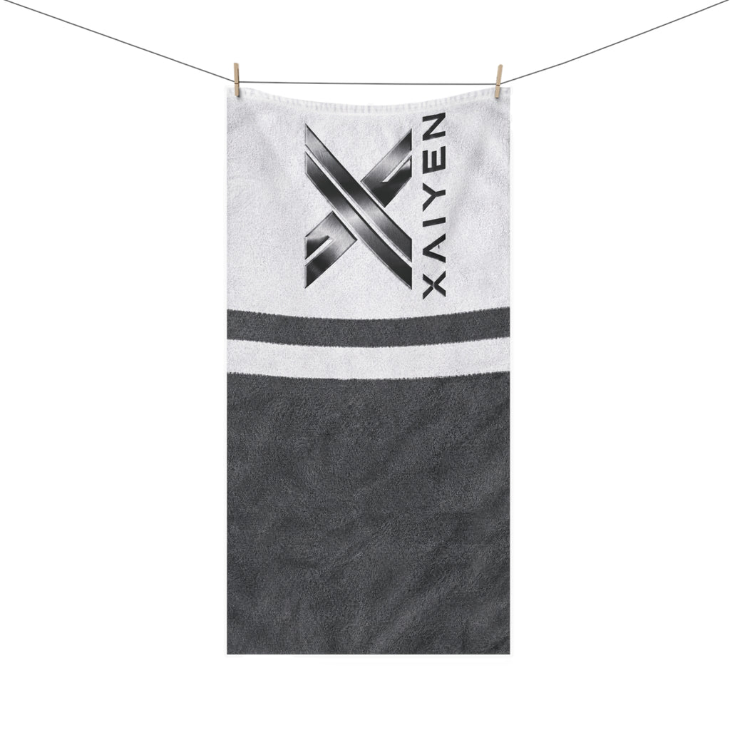 XAIYEN Premium Mink-Cotton Beach & Pool Towel- Charcoal Stripe